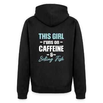 Cette fille consomme de la caféine et vend - Veste à capuche bio Premium Unisexe - noir - Dos - Nico (187cm)