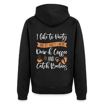 LD Labour And Delivery Nurse - Unisex Premium Organic Zip Hoodie - black - Back - Nico (187cm)