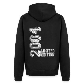 Limited Edition 2004 - Unisex Premium Organic Zip Hoodie - black - Back - Nico (187cm)