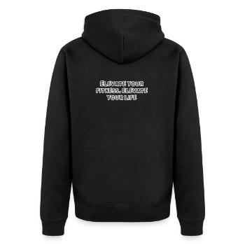 Fitness - Améliorez votre forme physique, améliorez votre vie - Veste à capuche bio Premium Unisexe - noir - Dos - Nico (187cm)