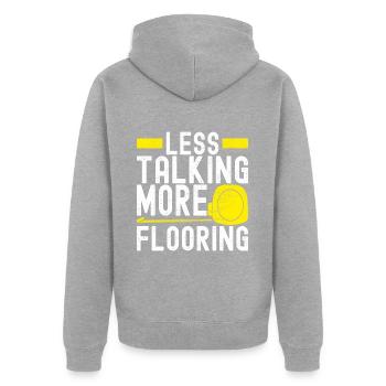 Tiler Floor Layer - Unisex Premium Organic Zip Hoodie - heather grey - Back - Nico (187cm)