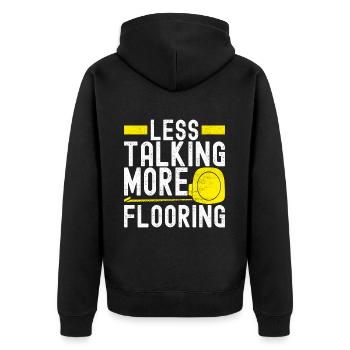 Tiler Floor Layer - Unisex Premium Organic Zip Hoodie - black - Back - Nico (187cm)