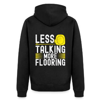 Tiler Floor Layer - Unisex Premium Organic Zip Hoodie - black - Back - Nico (187cm)