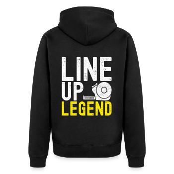Tiler Floor Layer - Unisex Premium Organic Zip Hoodie - black - Back - Nico (187cm)