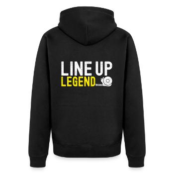 Tiler Floor Layer - Unisex Premium Organic Zip Hoodie - black - Back - Nico (187cm)