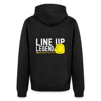 Tiler Floor Layer - Unisex Premium Organic Zip Hoodie - black - Back - Nico (187cm)