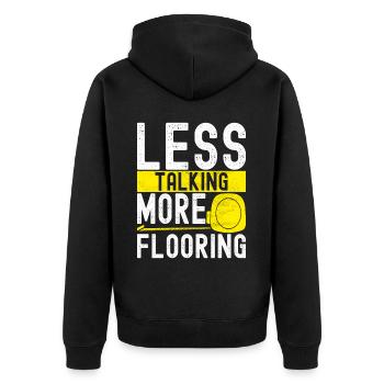 Tiler Floor Layer - Unisex Premium Organic Zip Hoodie - black - Back - Nico (187cm)