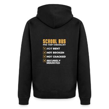 Busfahrer - Unisex Premium Bio Zip Hoodie - Schwarz - Hinten - Nico (187cm)