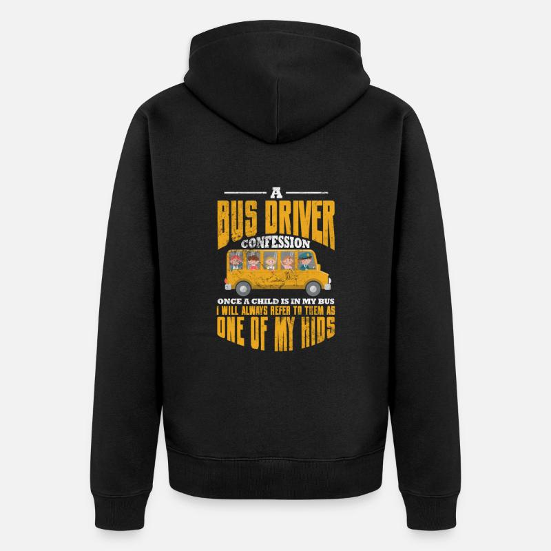Busfahrer - Unisex Premium Bio Zip Hoodie - Schwarz