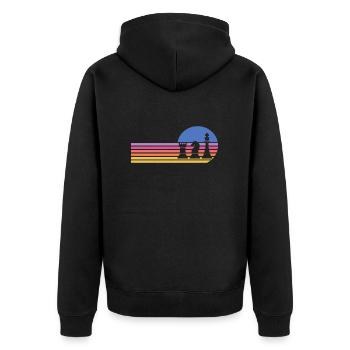 Schach Schachbrett Schachmatt Schachspieler - Unisex Premium Bio Zip Hoodie - Schwarz - Hinten - Nico (187cm)