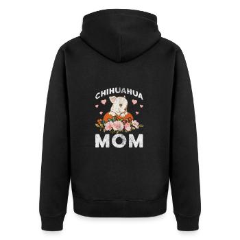 Chihuahua - Unisex Premium Organic Zip Hoodie - black - Back - Nico (187cm)