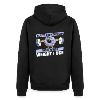 Donut Fitness Funny Donut Gym - Veste à capuche bio Premium Unisexe - noir - Dos - Nico (187cm)
