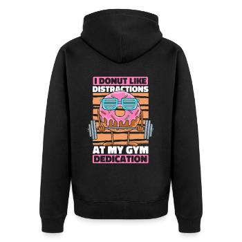 Donut Fitness Funny Donut Gym - Veste à capuche bio Premium Unisexe - noir - Dos - Nico (187cm)