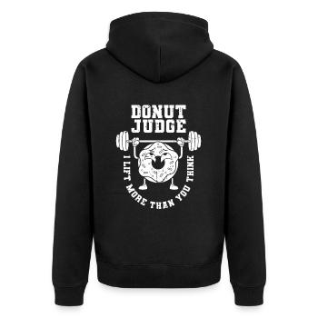 Donut Fitness Funny Donut Gym - Veste à capuche bio Premium Unisexe - noir - Dos - Nico (187cm)