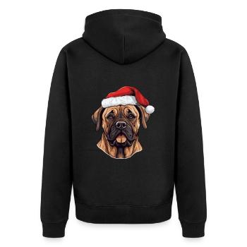 Boerboel Dog Christmas Funny Xmas - Unisex Premium Organic Zip Hoodie - black - Back - Nico (187cm)