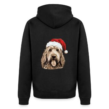 Otterhound Dog Christmas Funny Xmas - Unisex Premium Organic Zip Hoodie - black - Back - Nico (187cm)
