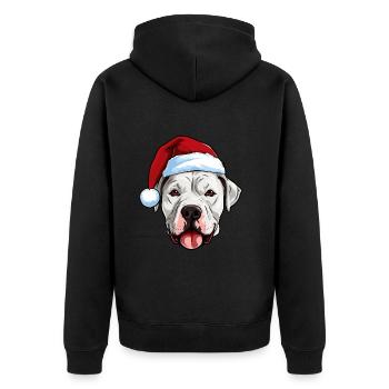 Dogue Argentino Chien Noël Drôle Noël - Veste à capuche bio Premium Unisexe - noir - Dos - Nico (187cm)