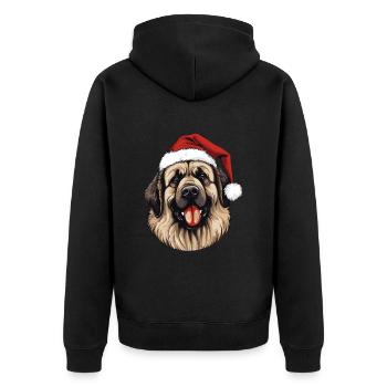 Leonberger Hund Weihnachten Lustig Xmas - Unisex Premium Bio Zip Hoodie - Schwarz - Hinten - Nico (187cm)