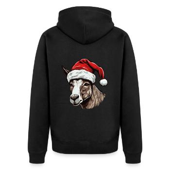 Âne Noël Animal Drôle Noël - Veste à capuche bio Premium Unisexe - noir - Dos - Nico (187cm)