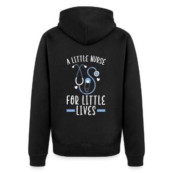Examinierte Krankenschwester Medizinische Medizin Neugeborene Krankenschwester - Unisex Premium Bio Zip Hoodie - Schwarz - Hinten - Nico (187cm)