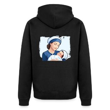 Examinierte Krankenschwester Medizinische Medizin Neugeborene Krankenschwester - Unisex Premium Bio Zip Hoodie - Schwarz - Hinten - Nico (187cm)