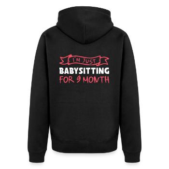 Je fais juste du baby-sitting pendant 9 mois - mère porteuse - Veste à capuche bio Premium Unisexe - noir - Dos - Nico (187cm)