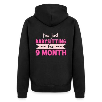 Je fais juste du baby-sitting pendant 9 mois - mère porteuse - Veste à capuche bio Premium Unisexe - noir - Dos - Nico (187cm)