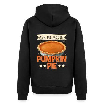 Pumpkin Pie American Pumpkin Pie Gift - Unisex Premium Organic Zip Hoodie - black - Back - Nico (187cm)