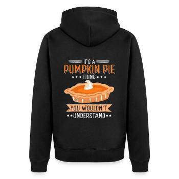 Pumpkin Pie Pumpkin Pie Gift - Unisex Premium Organic Zip Hoodie - black - Back - Nico (187cm)