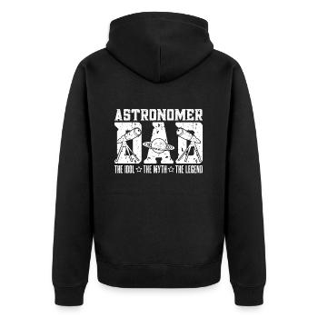 Astronomer Dad The Idol The Myth The Astrophysics - Unisex Premium Bio Zip Hoodie - Schwarz - Hinten - Nico (187cm)
