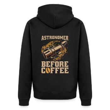 Astronome avant le café Astrologue amateur de café - Veste à capuche bio Premium Unisexe - noir - Dos - Nico (187cm)