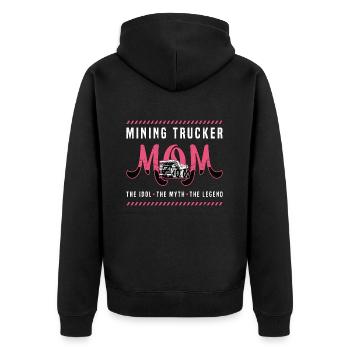 Mining Trucker Mom The Idol The Heavy Equipment - Unisex Premium Organic Zip Hoodie - black - Back - Nico (187cm)