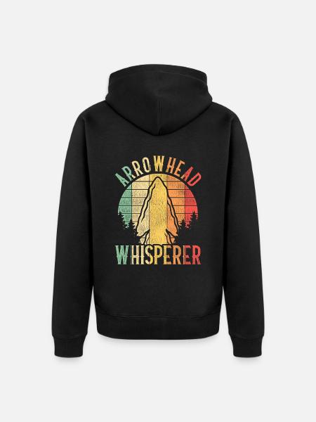 Pfeilspitzen Speerspitze Arrowhead Whisperer - Unisex Premium Bio Zip Hoodie - Schwarz