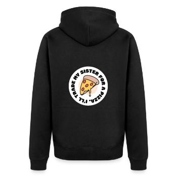 Soeur pour la pizza - Coquine - Veste à capuche bio Premium Unisexe - noir - Dos - Nico (187cm)