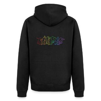 Skateboard LGBT Rainbow Skatergirl Skaterboy - Unisex Premium Bio Zip Hoodie - Schwarz - Hinten - Nico (187cm)