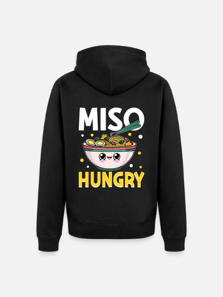 Zuppa di ramen, cibo giapponese - Felpa con cappuccio ecologica premium unisex - nero