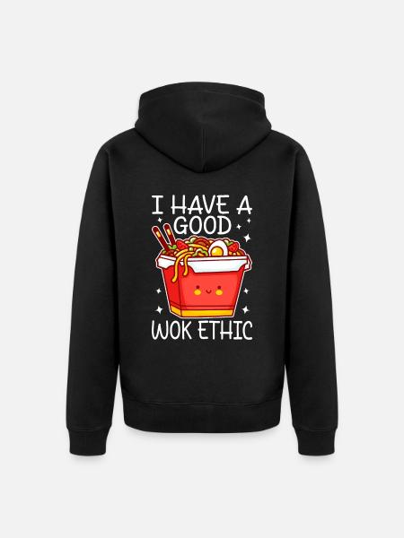 Stir Fry Nudeln Chinesisch Kochen - Unisex Premium Bio Zip Hoodie - Schwarz