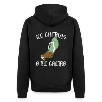 Hispanisch Latino Amerikanisch Mexikanisch - Unisex Premium Bio Zip Hoodie - Schwarz - Hinten - Nico (187cm)