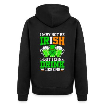 Fête de la Saint-Patrick amusante - Veste à capuche bio Premium Unisexe - noir - Dos - Nico (187cm)