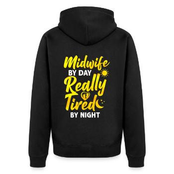 Nurse Midwife Birth Worker Midwife - Unisex Premium Organic Zip Hoodie - black - Back - Nico (187cm)