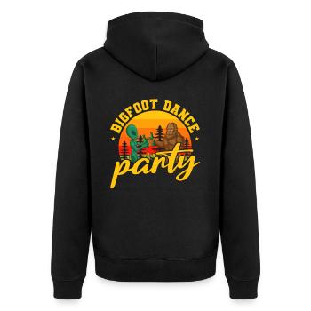 Alien, UFO, UAP, Space, Weltraum Flugobjekt - Unisex Premium Bio Zip Hoodie - Schwarz - Hinten - Nico (187cm)