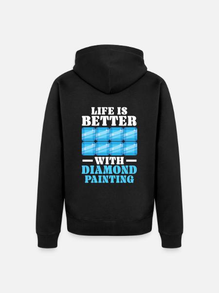 Diamond Painting Tools Diamond Painter - Unisex Premium Organic Zip Hoodie - black
