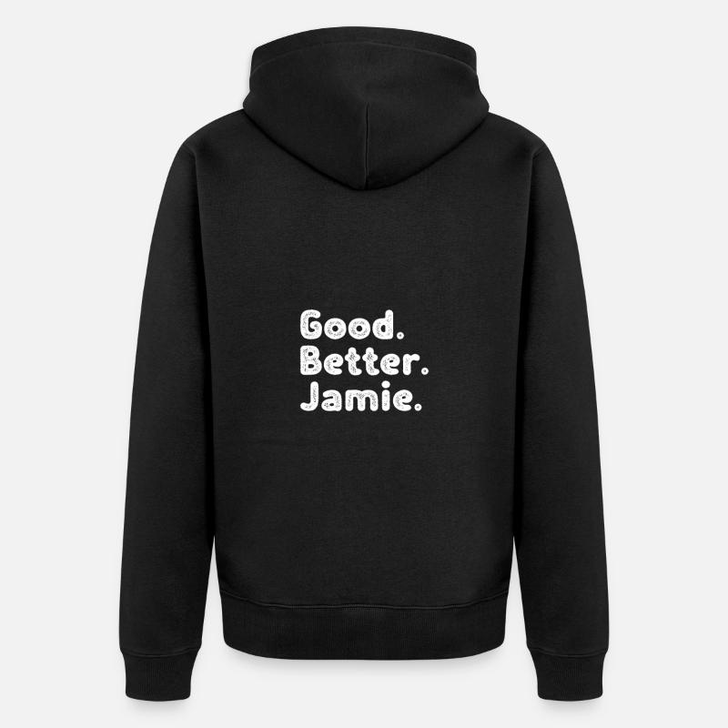 Good better Jamie - Unisex Premium Bio Zip Hoodie - Schwarz