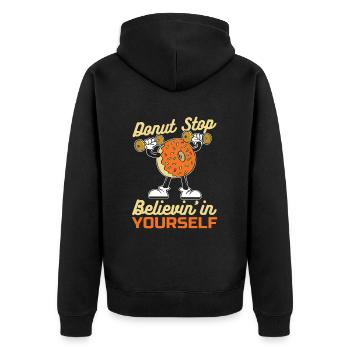 Donut Fitness Donut Gym - Veste à capuche bio Premium Unisexe - noir - Dos - Nico (187cm)