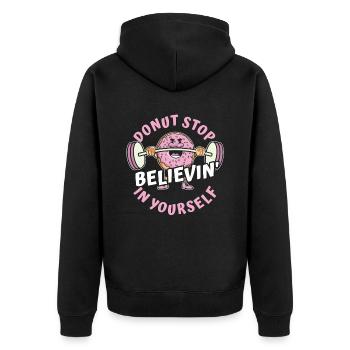 Donut Fitness Funny Donut Gym - Veste à capuche bio Premium Unisexe - noir - Dos - Nico (187cm)