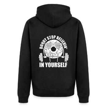Donut Fitness Funny Donut Gym - Veste à capuche bio Premium Unisexe - noir - Dos - Nico (187cm)