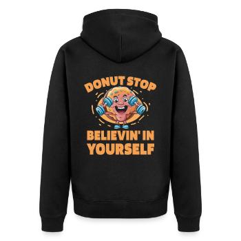 Donut Fitness Funny Donut Gym - Veste à capuche bio Premium Unisexe - noir - Dos - Nico (187cm)