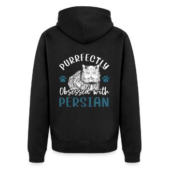 Obsédé par le persan - Veste à capuche bio Premium Unisexe - noir - Dos - Nico (187cm)