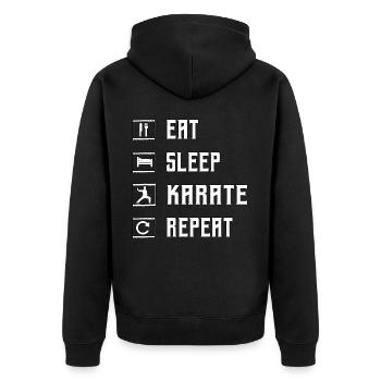 Manger Dormir Karaté Répéter - Veste à capuche bio Premium Unisexe - noir - Dos - Nico (187cm)