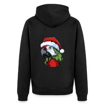 Perroquet Noël Animal Portrait Noël - Veste à capuche bio Premium Unisexe - noir - Dos - Nico (187cm)
